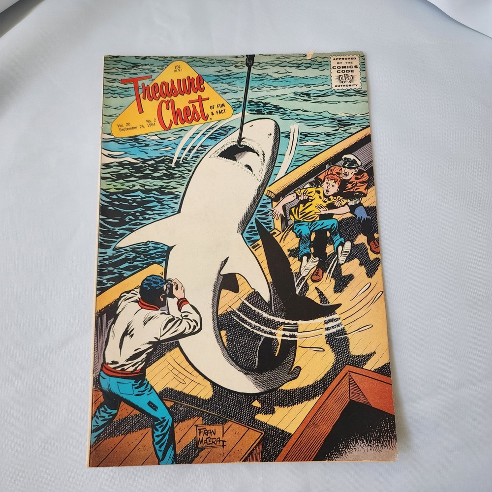 Treasure Chest of Fun & Fact Comic Book Vol 20 No 2 September 24 1964 Shark FN